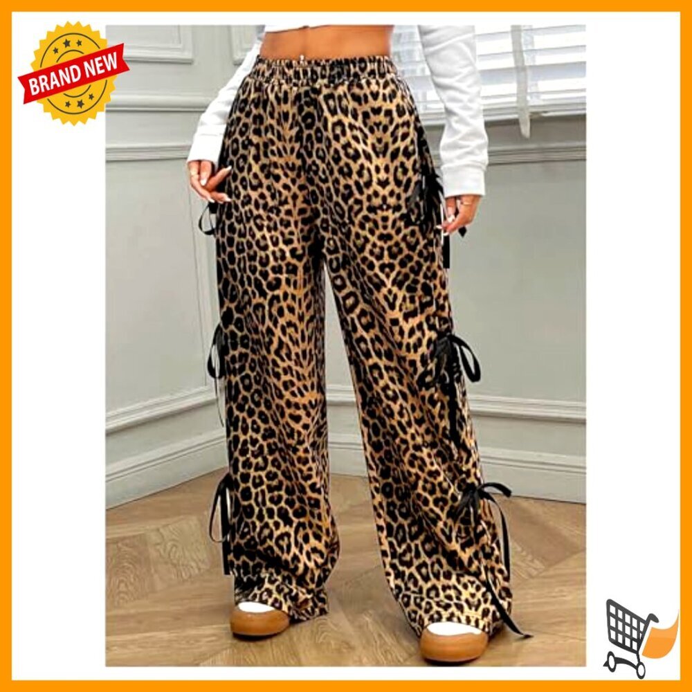 Baggy Sweatpants Elastic Waist Wide Leg Casual Y2K Travel Pants with Pockets - Picture 5 of 5